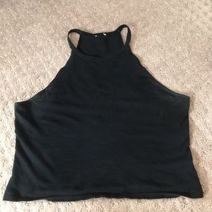 black cropped tank top